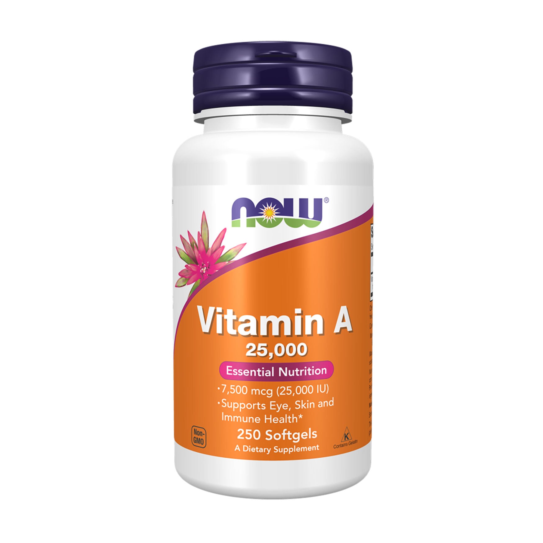 Вітамін А NOW foods Vitamin A 25000 МО, 250 гелевих капсул