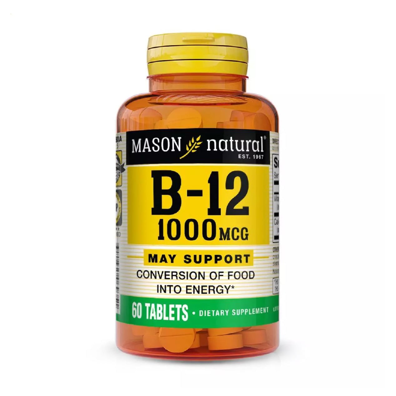 Вітамін B12 Mason Natural Vitamin B12, 1000 мкг, 60 таблеток
