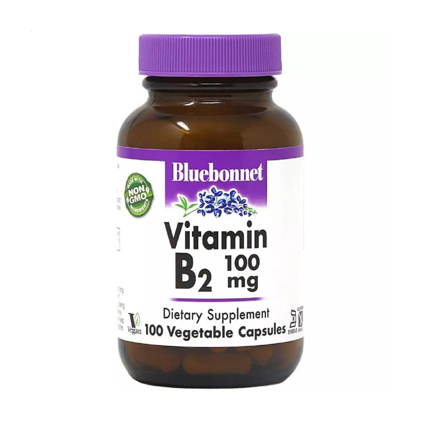 Вітамін B2 Bluebonnet Nutrition Vitamin B2, 100 мг, 100 вегетаріанських капсул