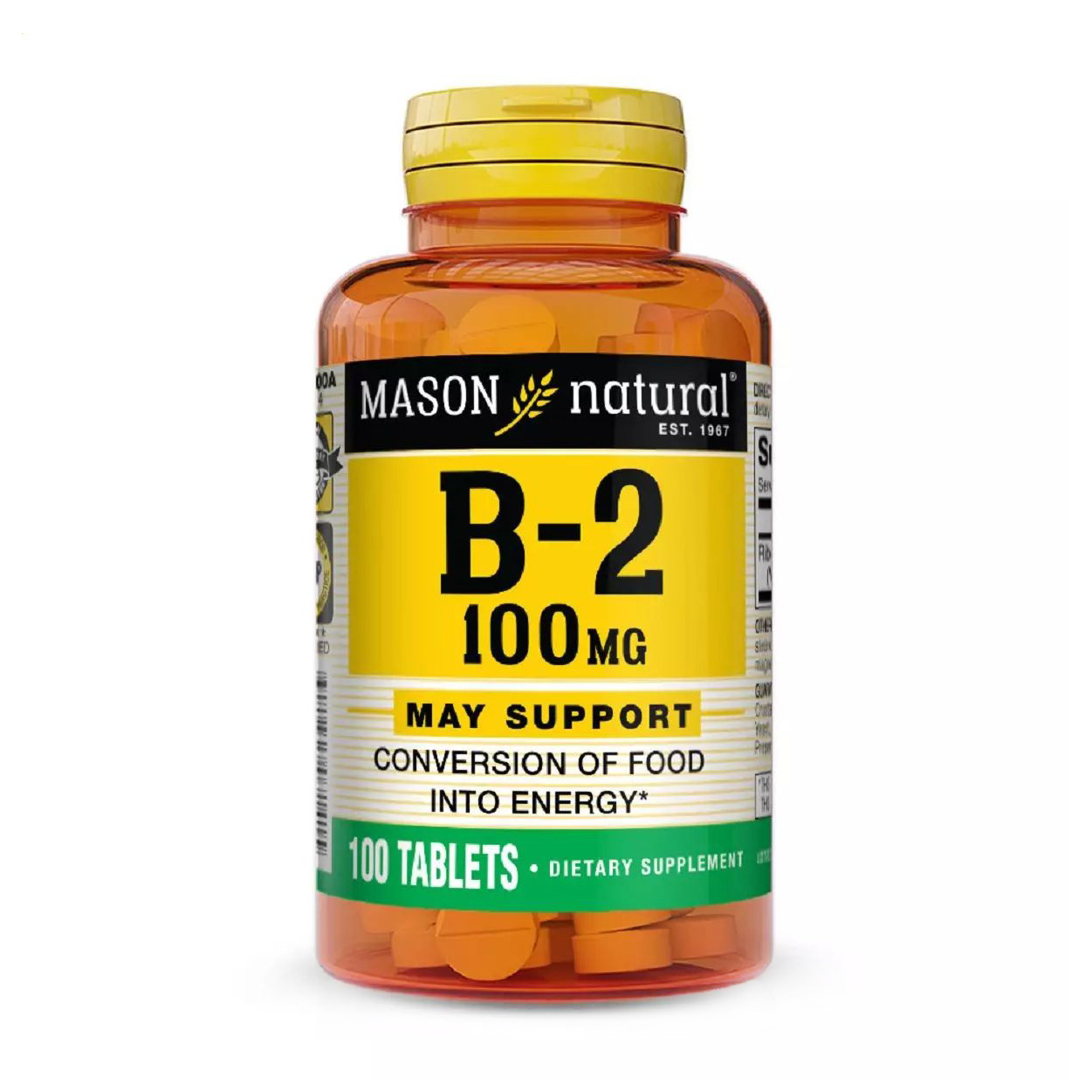 Вітамін B2 Mason Natural Vitamin B2, 100 мг, 100 таблеток