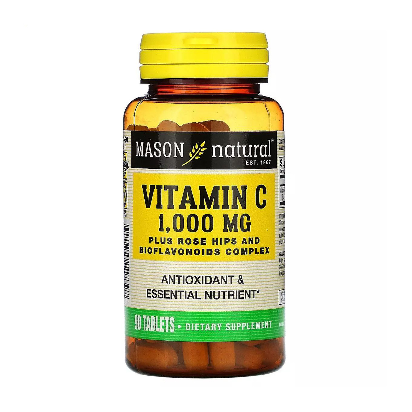 Вітамін C Mason Natural Vitamin C 1000 мг з шипшиною та біофлавоноїдами, 90 таблеток