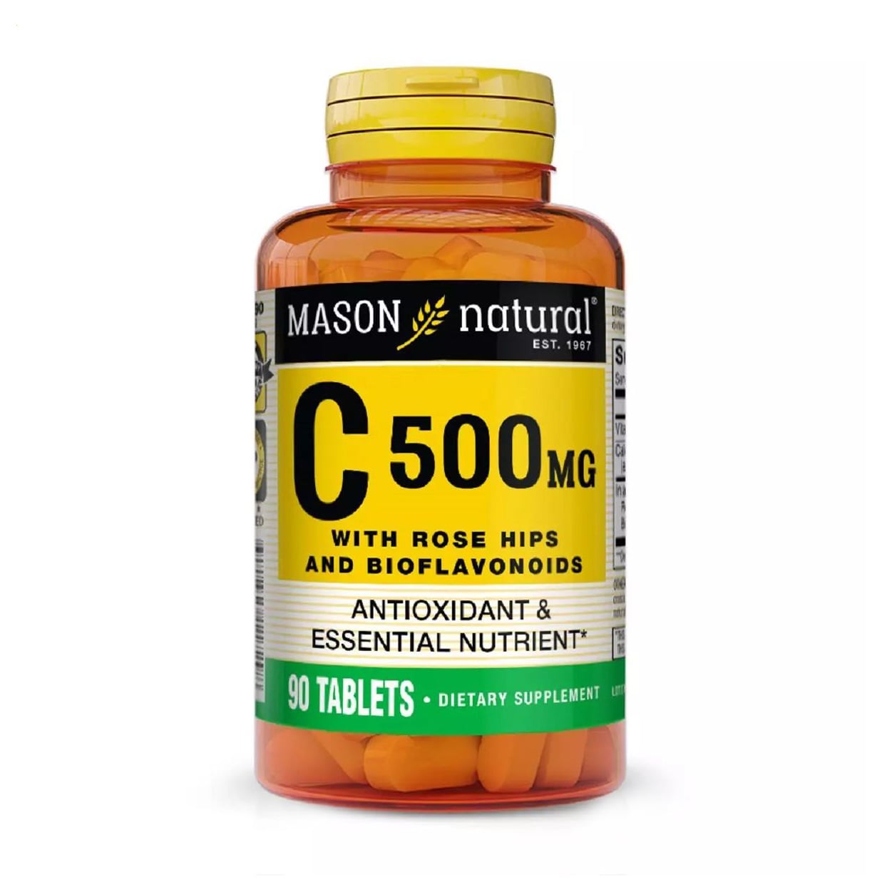 Вітамін C Mason Natural Vitamin C 500 мг з шипшиною та біофлавоноїдами, 90 таблеток
