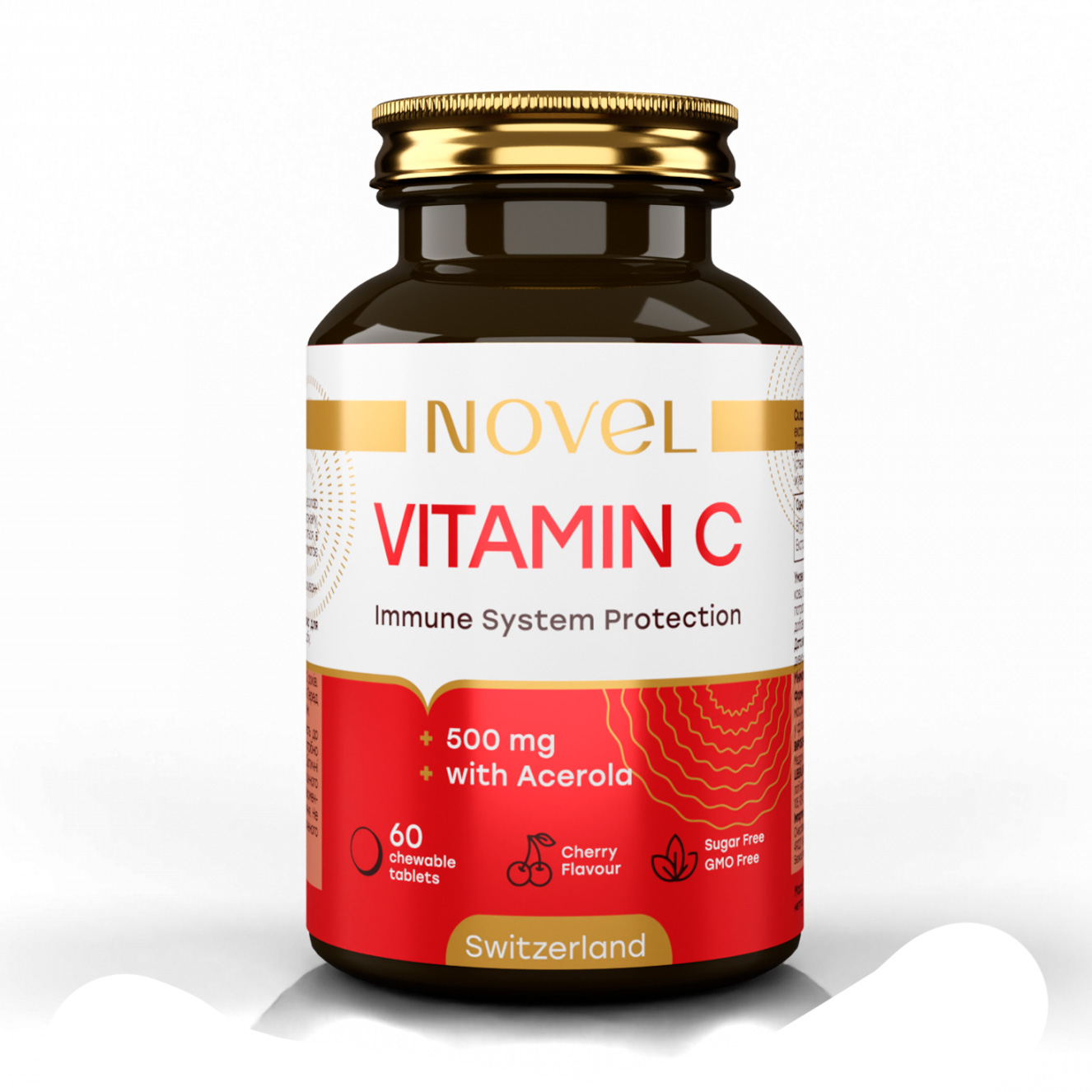 Вітамін C NOVEL Vitamin C з ацеролою, 500 мг, 60 жувальних таблеток