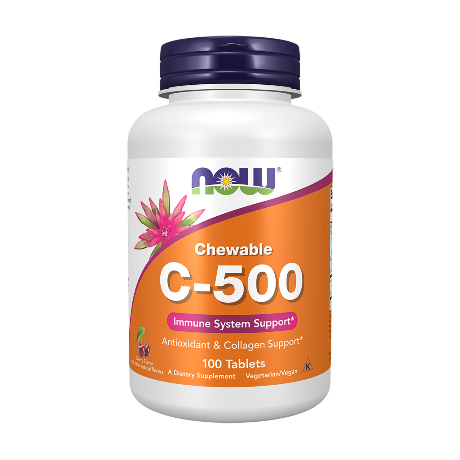 Вітамін C Now Foods C-500 зі смаком черешні, 100 капсул