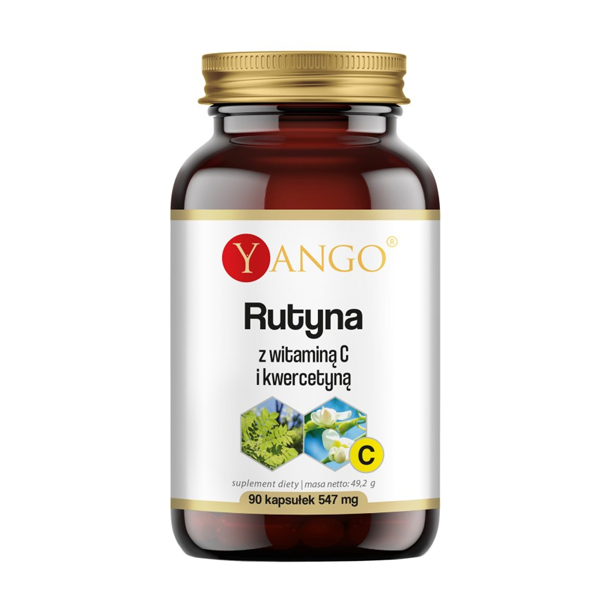 Вітамін C Yango Rutin With Vitamin C + Quercetin Рутин з кверцетином, 547 мг, 90 капсул