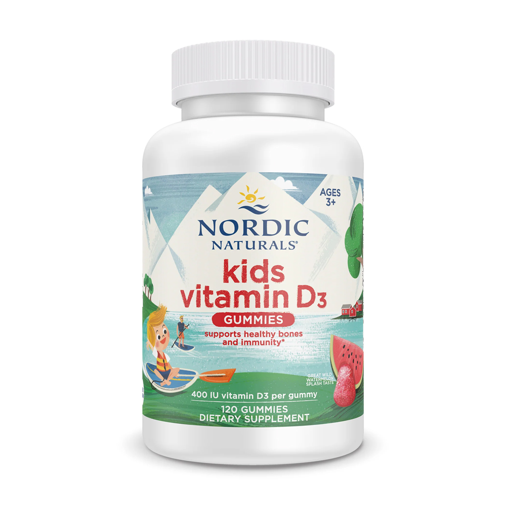 Вітамін Д3 для дітей Nordic Naturals Vitamin D3 Gummies Kids зі смаком кавуна, 400 МО, 120 жувальних цукерок