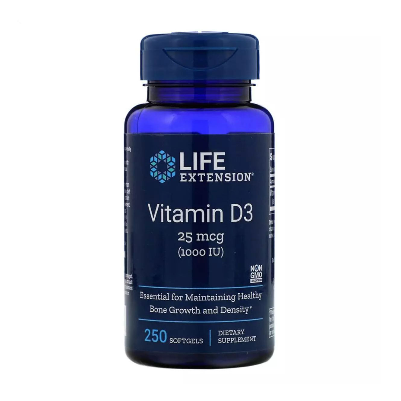 Вітамін Д3 Life Extension Vitamin D3 1000 МО, 25 мкг, 250 желатинових капсул