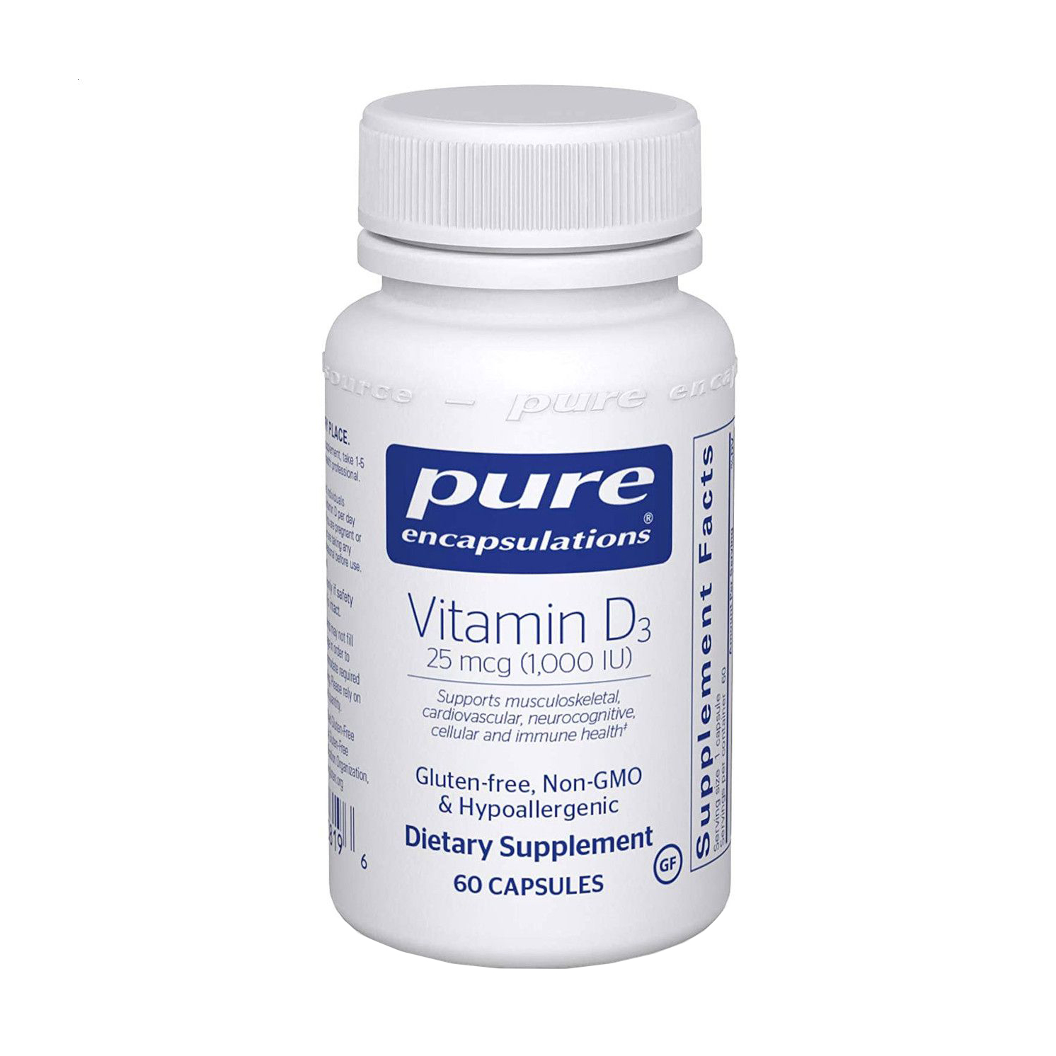 Вітамін Д3 Pure Encapsulations Vitamin D3, 25 мкг, 60 капсул