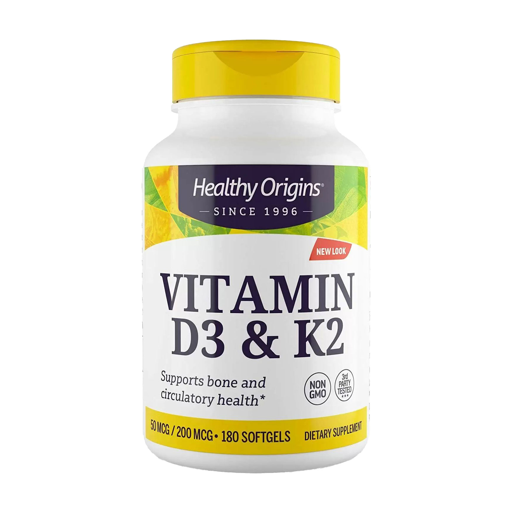 Вітамін Д3 та К2 Healthy Origins Vitamin D3 &amp; K2, 180 гелевих капсул