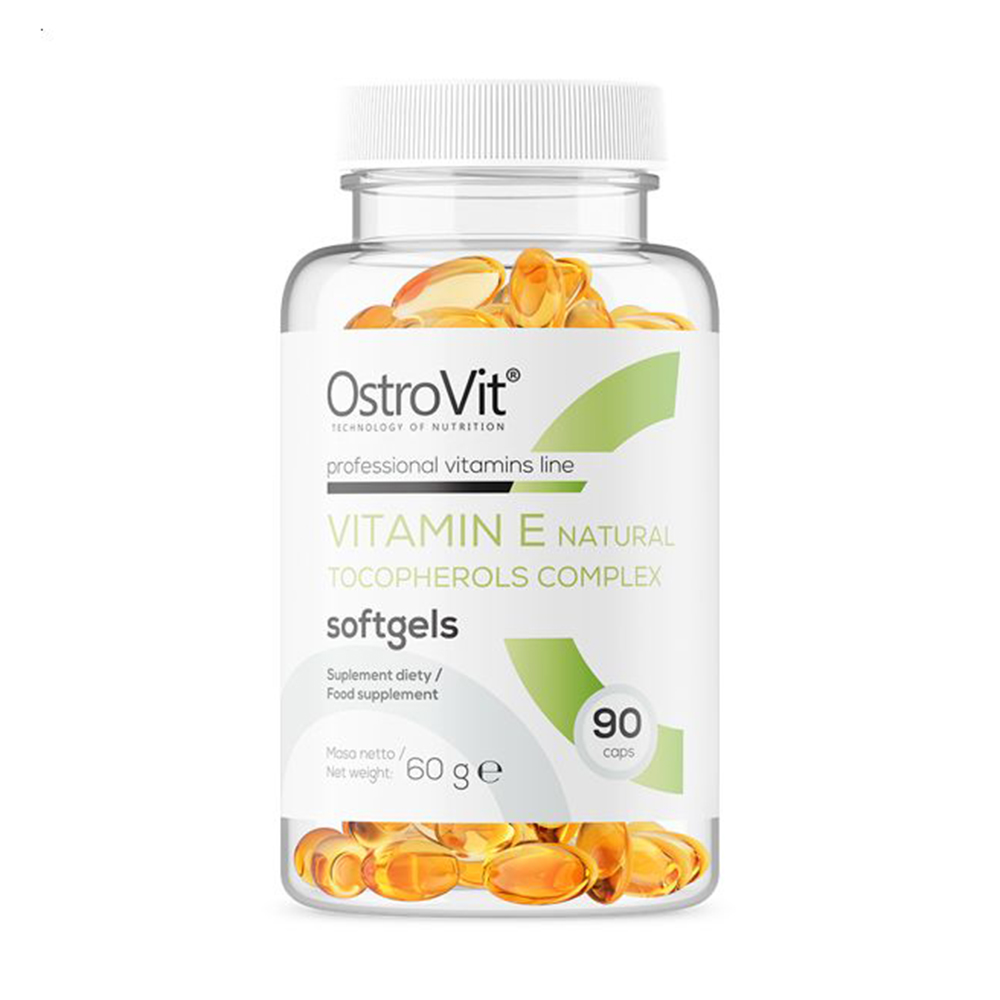 Вітамін E OstroVit Vitamin E Natural Tocopherols Complex Softgels, 90 желатинових капсул