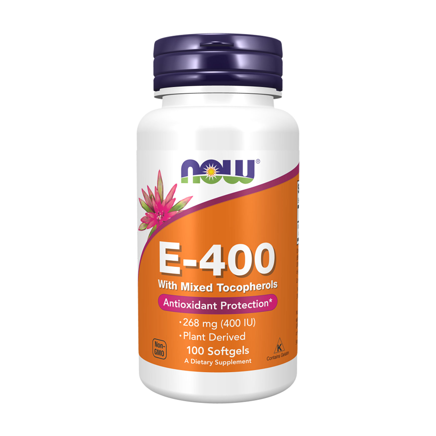Вітамін Е зі змішаними токоферолами NOW foods E-400, 268 мг, 100 капсул