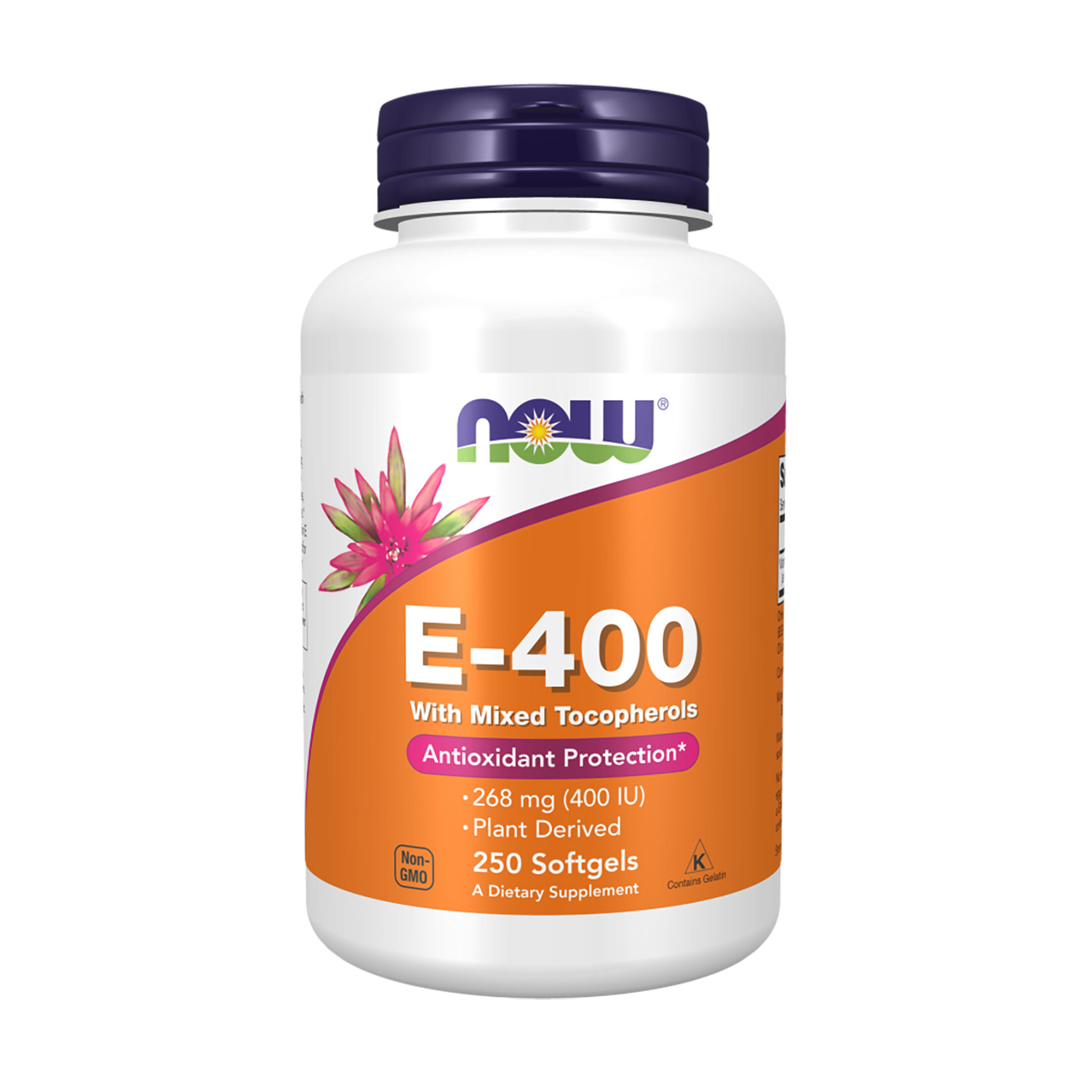 Вітамін E зі змішаними токоферолами NOW foods E-400, 268 мг, 250 капсул