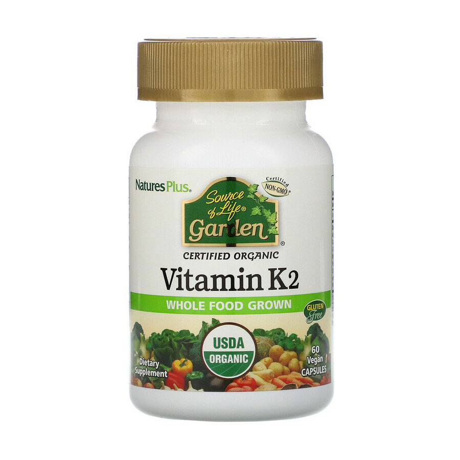 Вітамін K2 NaturesPlus Source Of Life Garden Vitamin K2 120 мкг, 60 капсул