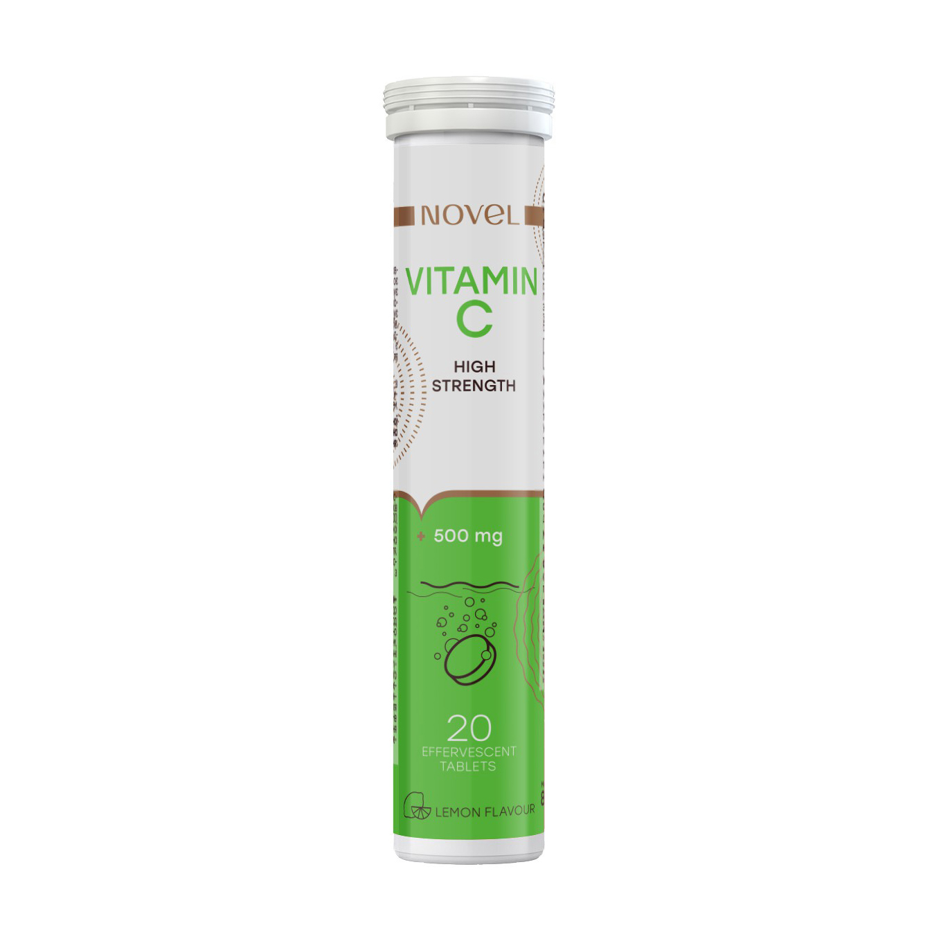 Вітамін С Novel High Strength Vitamin C 500 мг, 20 шипучих таблеток