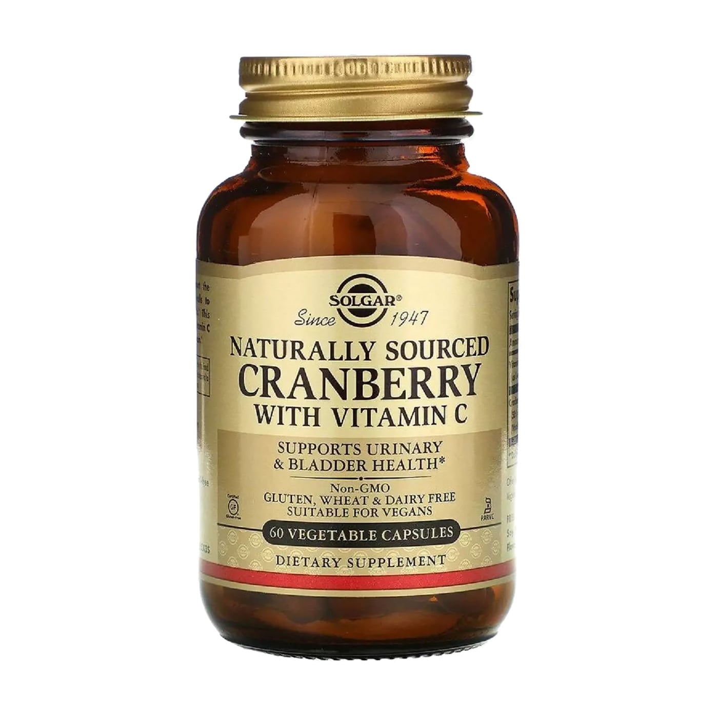 Вітамін С Solgar Cranberry with Vitamin C Натуральна журавлина, 60 капсул