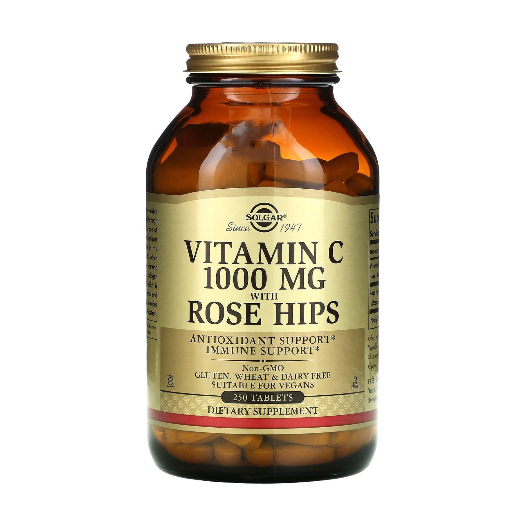 Вітамін С Solgar Vitamin C with Rose Hips з шипшиною 1000 мг, 250 таблеток