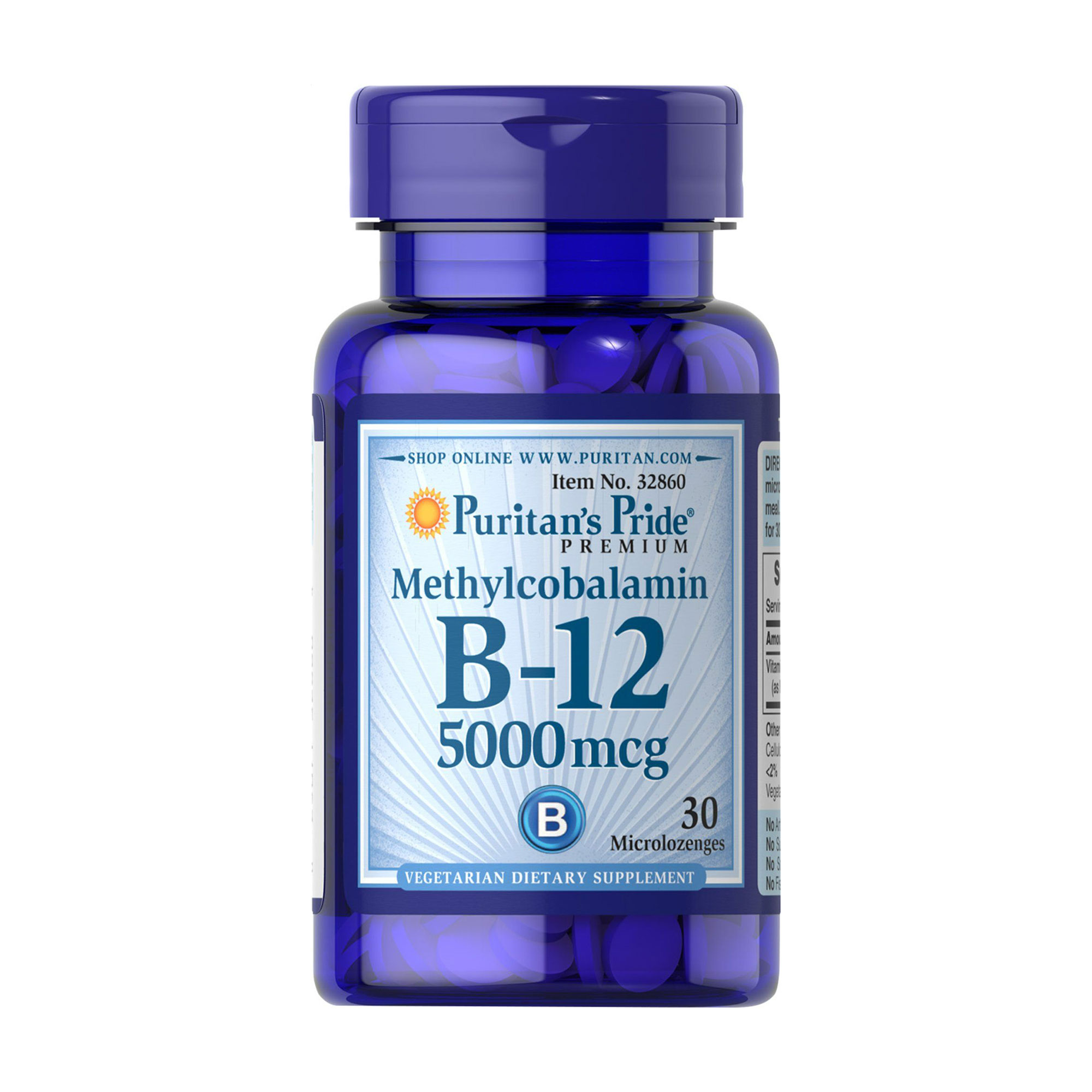 Вітамін В12 (метилкобаламін) Puritan's Pride Methylcobalamin Vitamin B-12, 5000 мкг, 30 мінільодяників