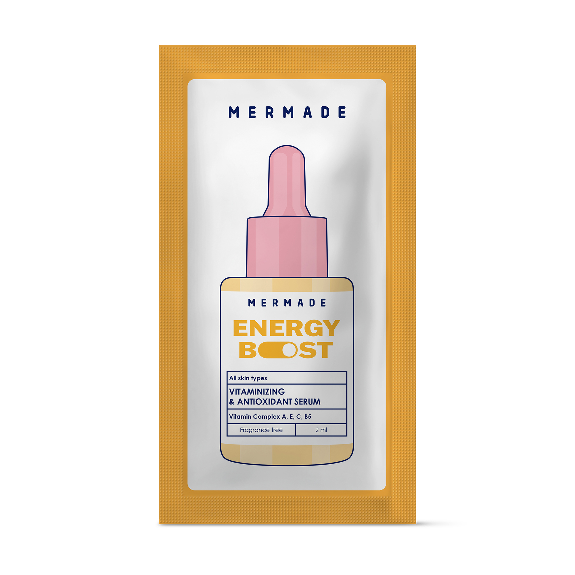 Вітамінізована сироватка для обличчя Mermade Energy Boost Vitaminizing &amp; Antioxidant Serum з комплексом вітамінів А, Е, С, В5, 2 мл (пробник)