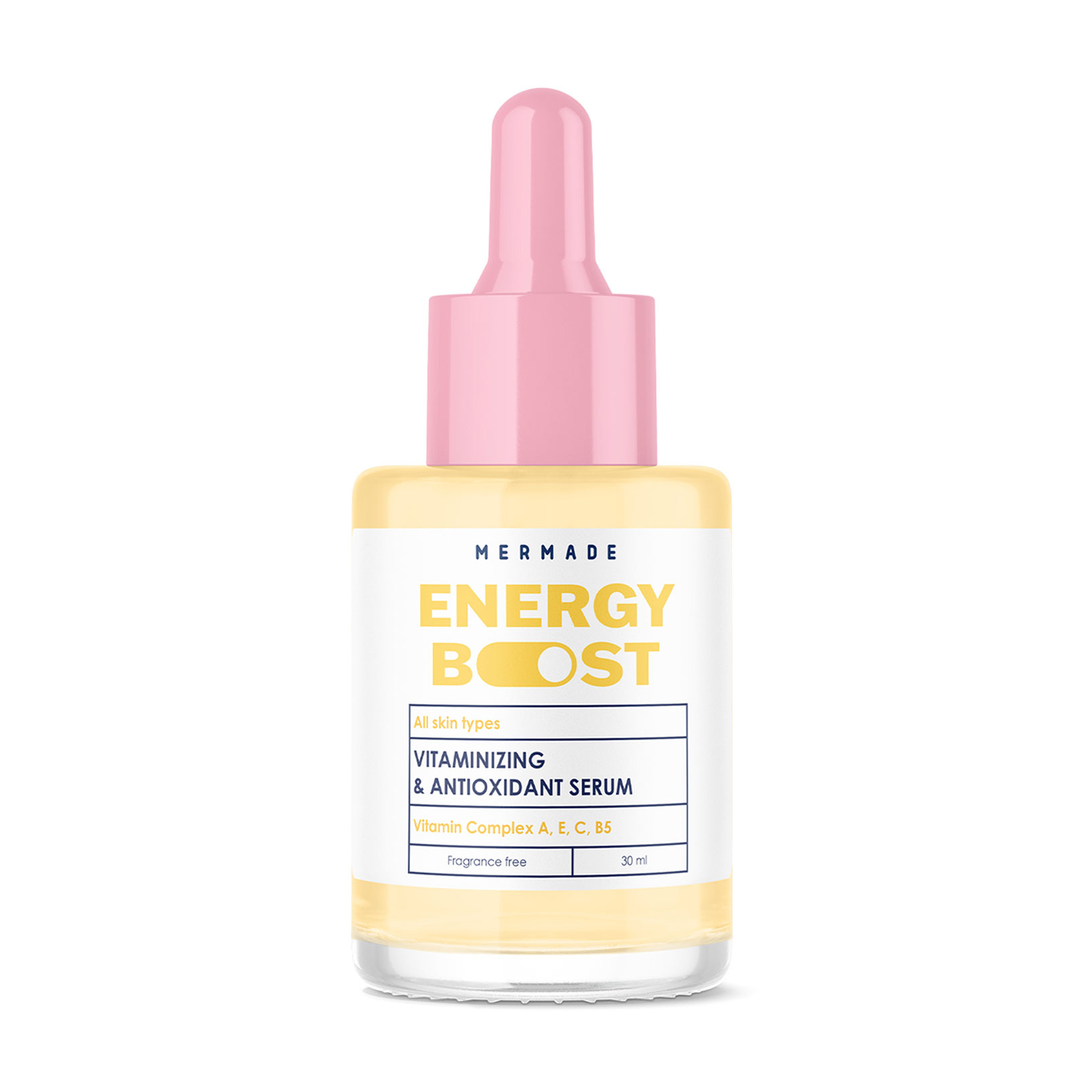 Вітамінізована сироватка для обличчя Mermade Energy Boost Vitaminizing &amp; Antioxidant Serum з комплексом вітамінів А, Е, С, В5, 30 мл
