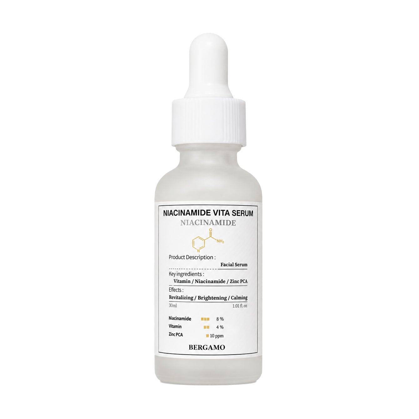 Вітамінна сироватка для обличчя Bergamo Niacinamide Vita Serum з ніацинамідом, 30 мл