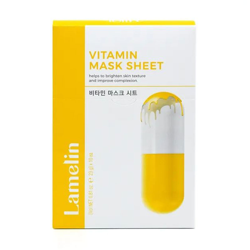 Вітамінна тканинна маска для обличчя Lamelin Vitamin Mask Sheet з лимоном, 10*23 г