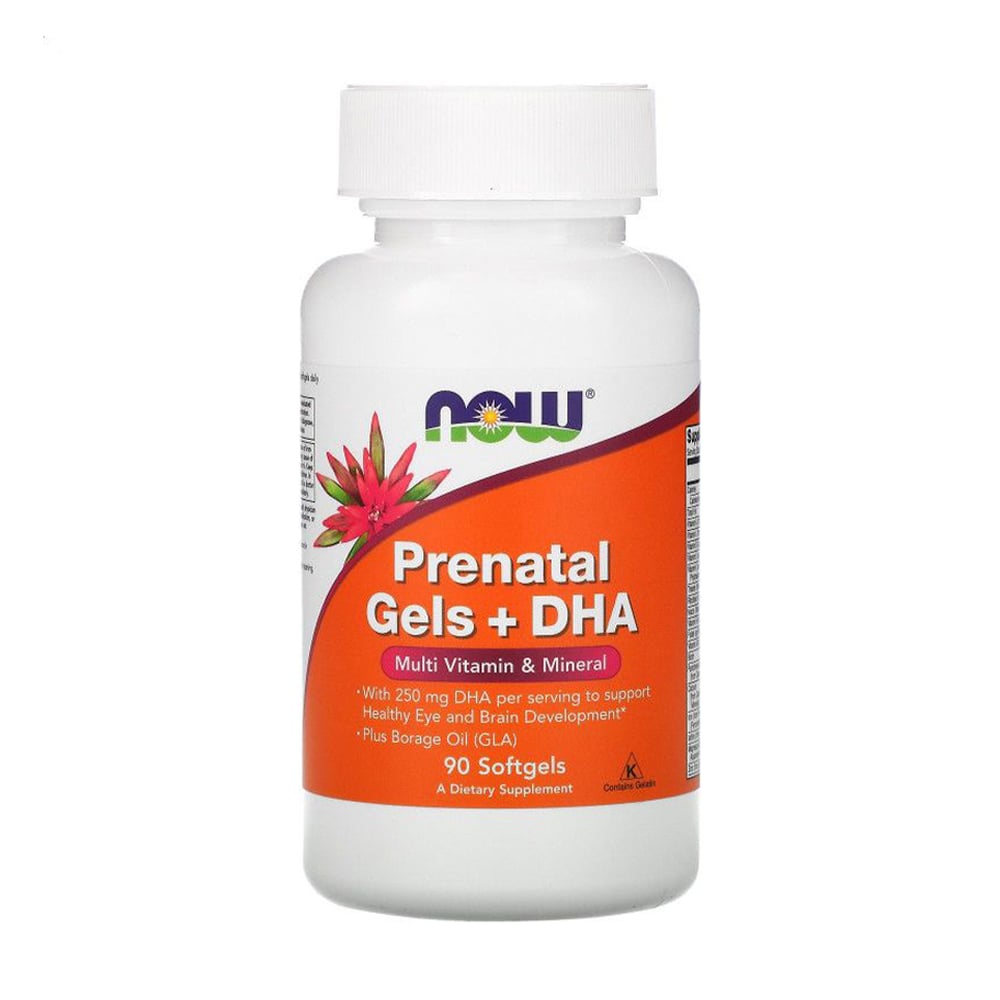 Вітаміни для вагітних NOW foods Prenatal Gels + DHA з риб'ячим жиром, 90 гелевих капсул