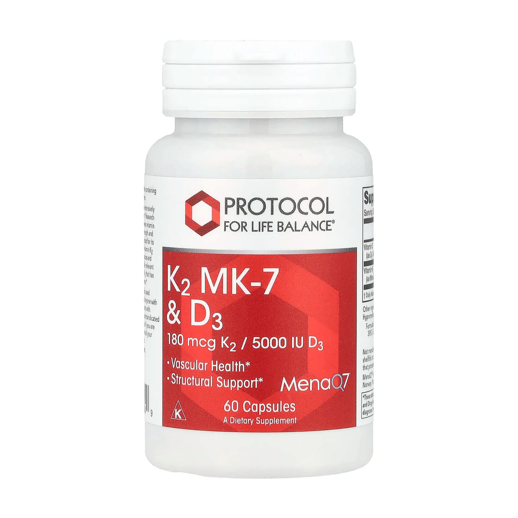 Вітаміни K2 (MK-7) та D3 Protocol For Life Balance K2 MK-7 &amp; D3, 60 капсул