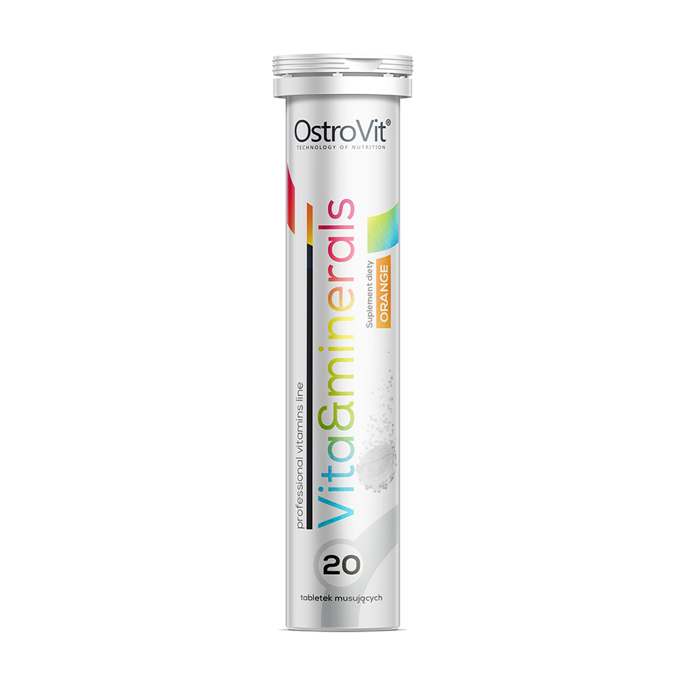 Вітаміни та мінерали OstroVit Vita &amp; Minerals зі смаком апельсину, 20 шипучих таблеток