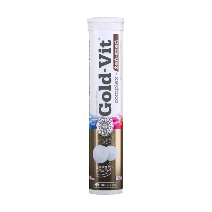 Вітаміни та женьшень Olimp Sport Nutrition Gold-Vit Complex + Ginseng зі смаком апельсину, 20 шипучих таблеток