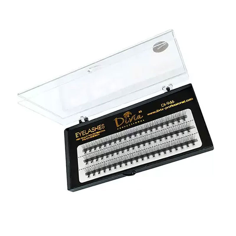 Вії пучкові Divia Eyelashes в касеті, 10 мм, 10 шт (Di946)