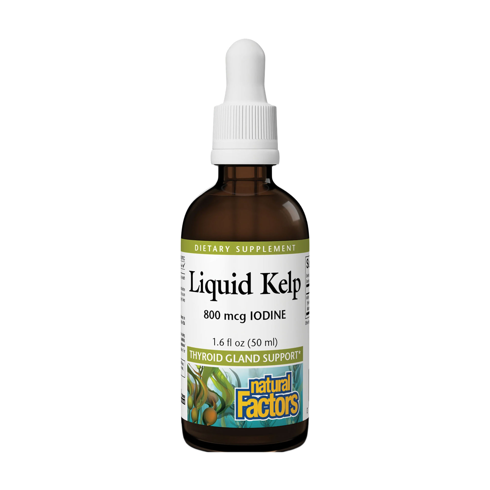 Водорості Natural Factors Liquid Kelp 800 мкг, в краплях, 50 мл