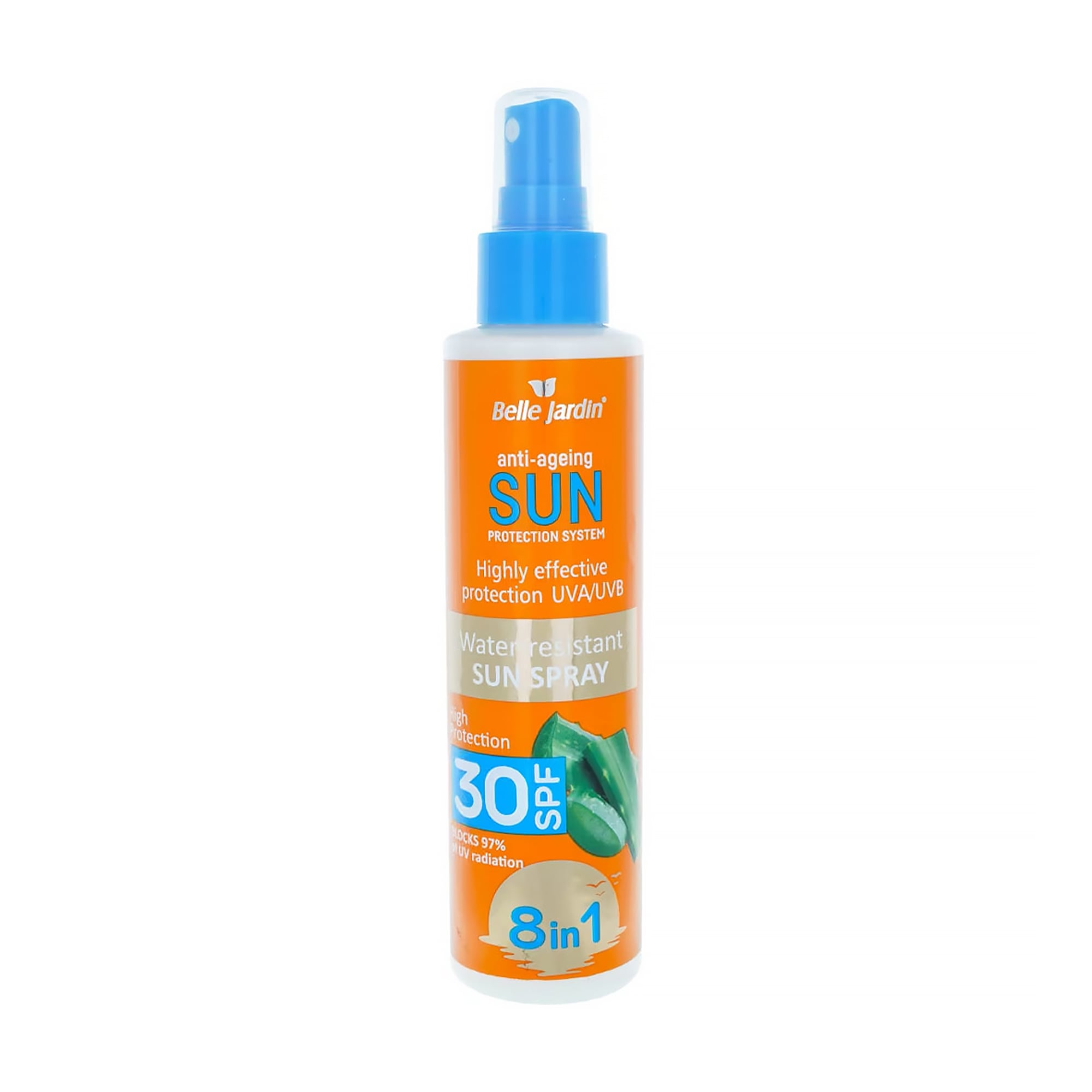 Водостійкий сонцезахисний спрей 8 в 1 Belle Jardin Water-Resistant Sun Spray 8 in 1 SPF 30, 160 мл