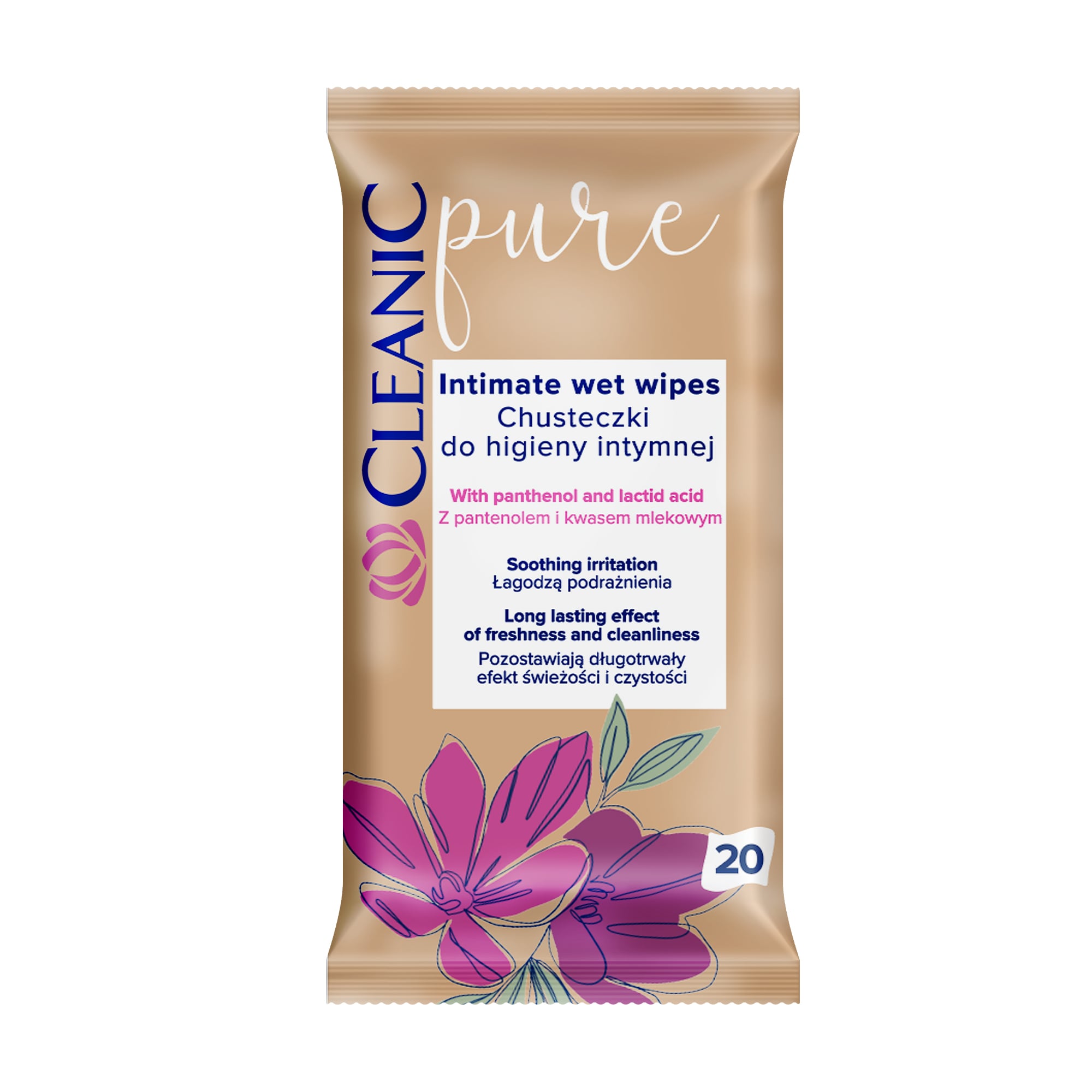 Вологі серветки для інтимної гігієни Cleanic Pure Intimate Wet Wipes, 20 шт