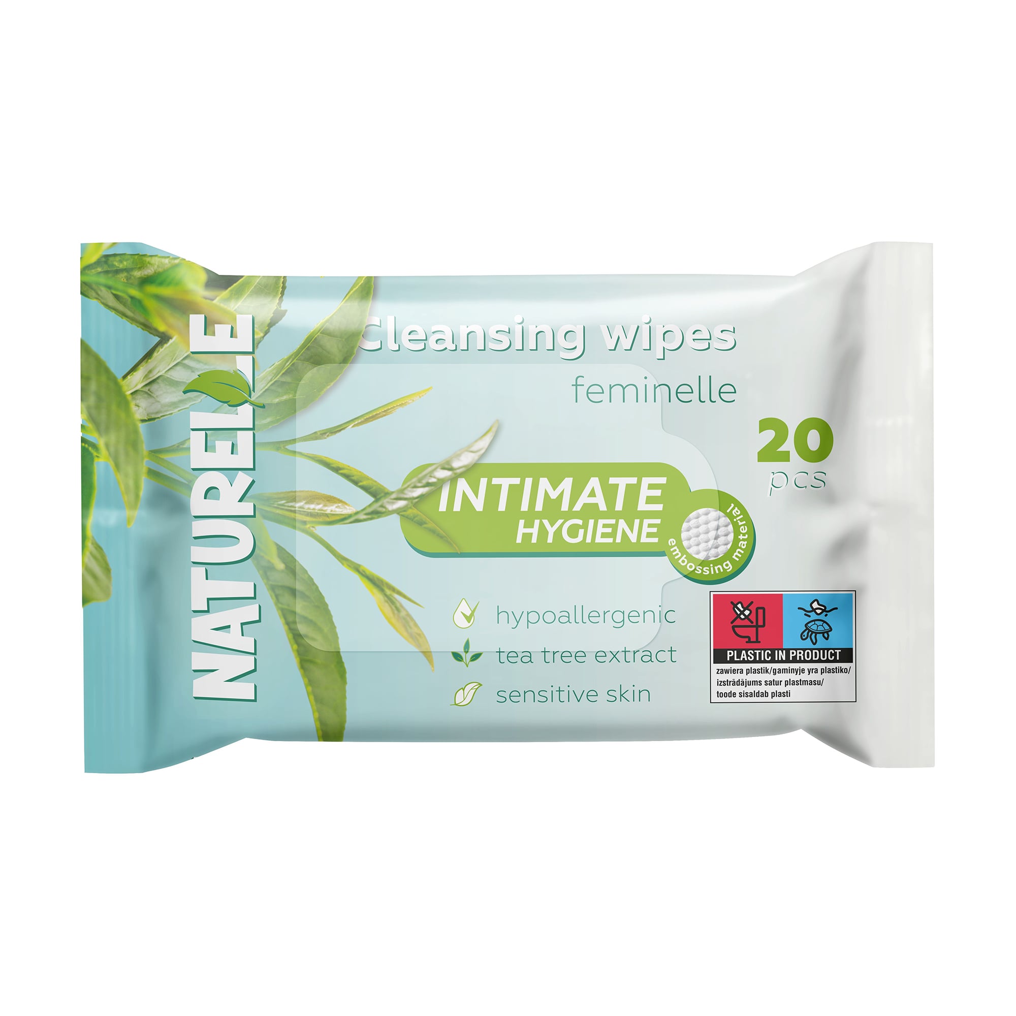 Вологі серветки для інтимної гігієни Naturelle Intimate Hygiene з екстрактом чайного дерева, 20 шт