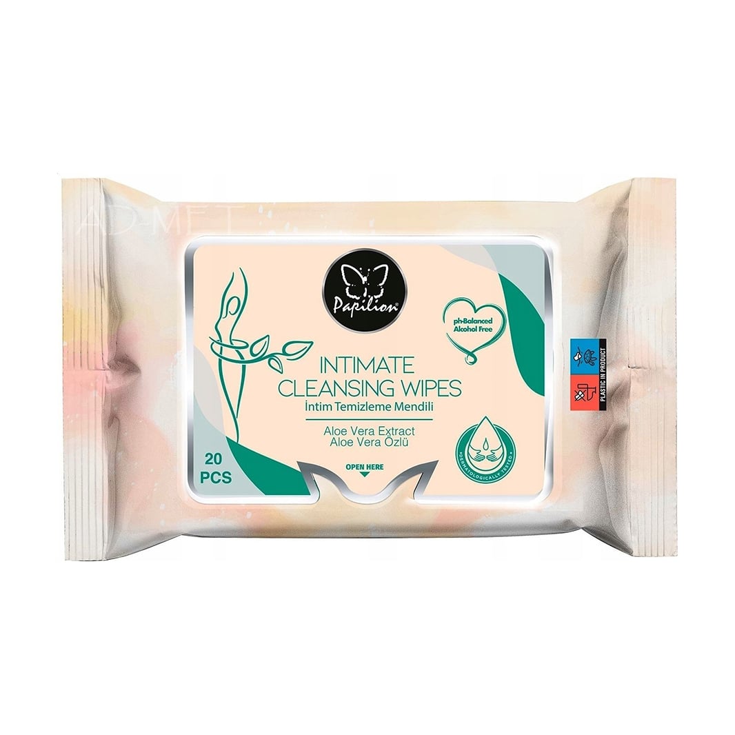 Вологі серветки для інтимної гігієни Papilion Intimate Cleansing Wipes, 20 шт