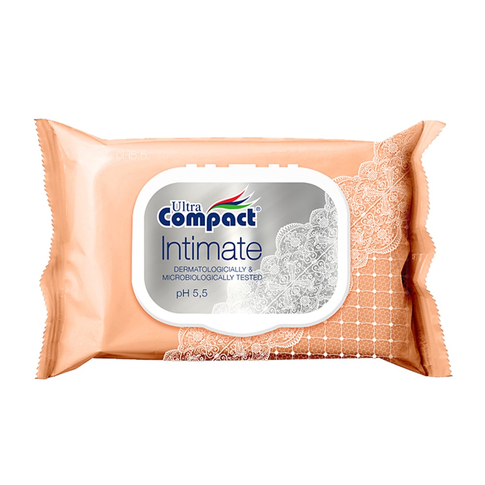 Вологі серветки для інтимної гігієни Ultra Compact Intimate з клапаном, 25 шт