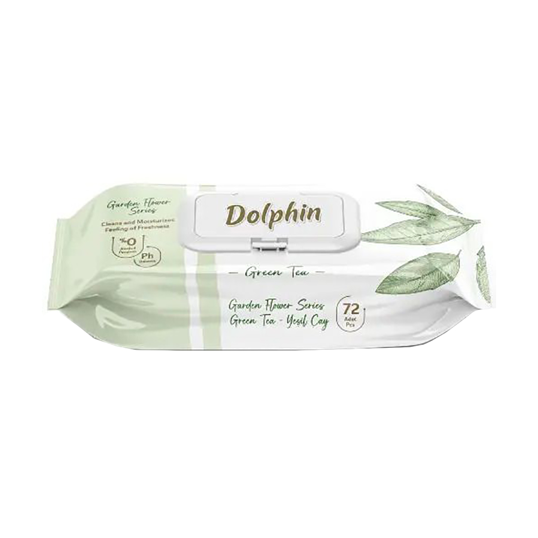 Вологі серветки Dolphin Green Tea, 72 шт
