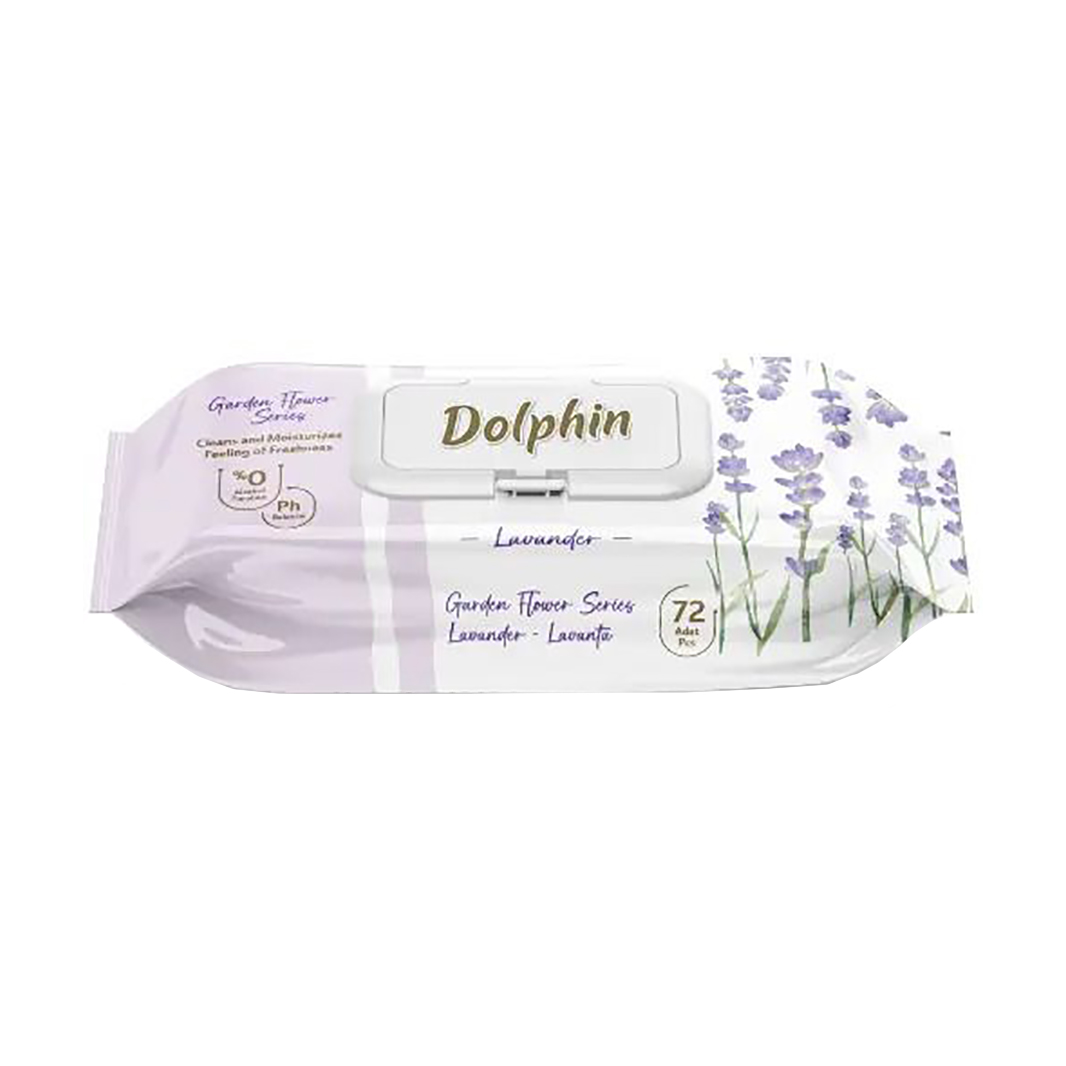Вологі серветки Dolphin Lavander, 72 шт
