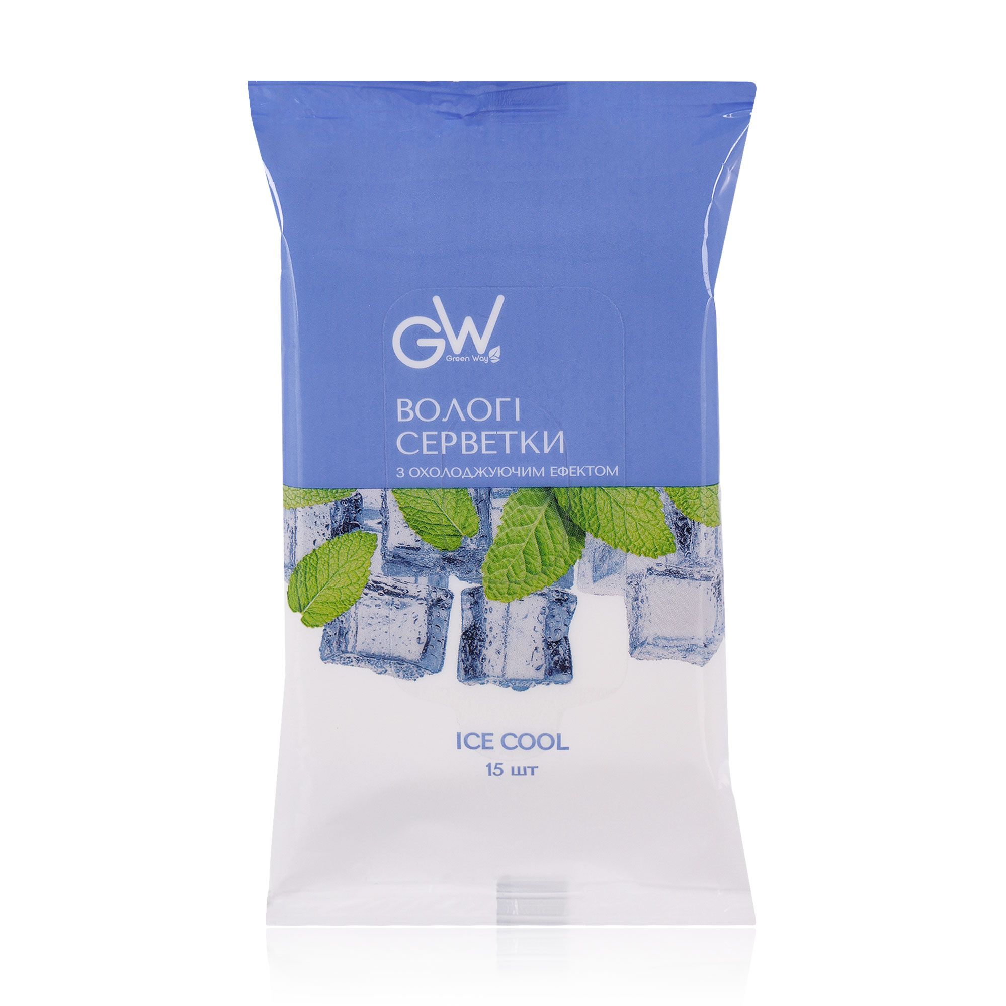 Вологі серветки Green Way ФітоЛінія Ice Cool охолоджувальні, 15 шт