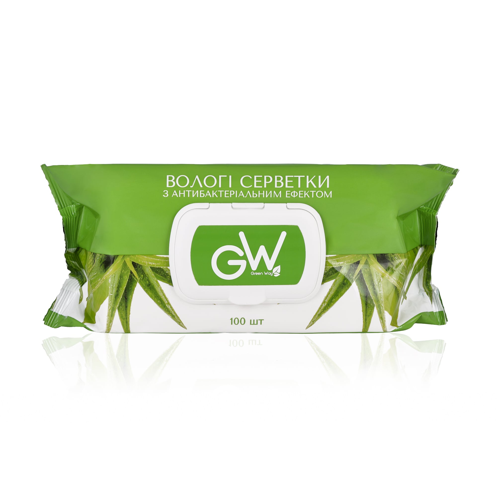 Вологі серветки Green Way ФітоЛінія універсальні, з клапаном, 100 шт