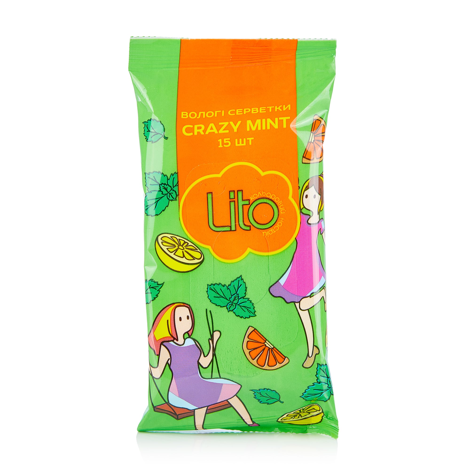 Вологі серветки Lito Crazy Mint, 15 шт
