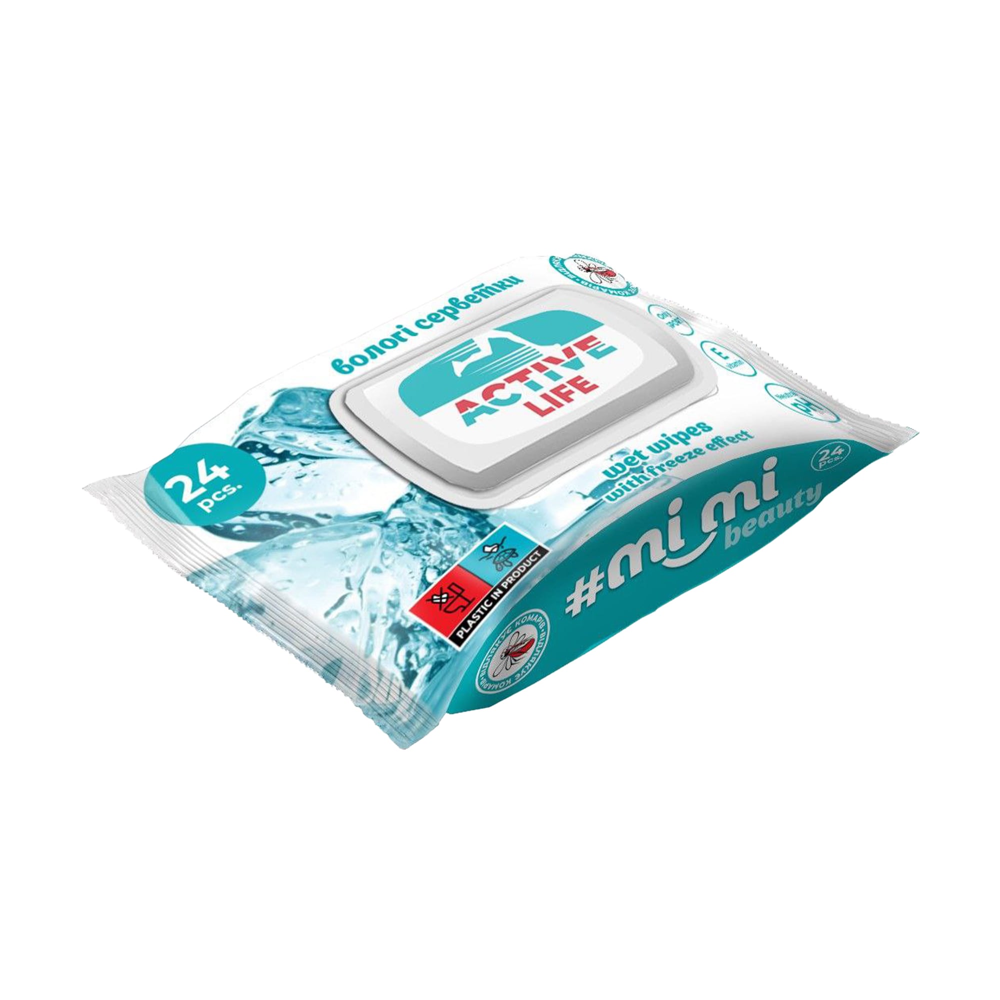Вологі серветки Mi_Mi Beauty Active Life, 24 шт