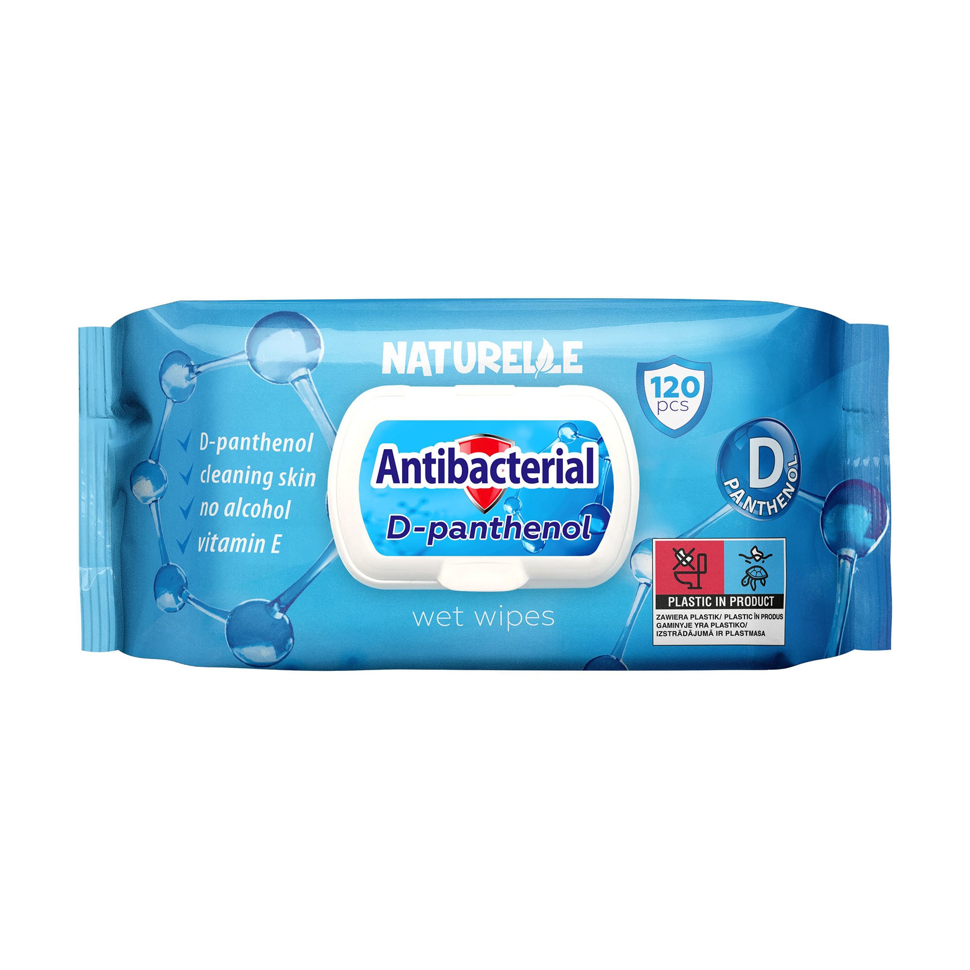 Вологі серветки Naturelle Antibacterial D-Panthenol Wet Wipes, 120 шт