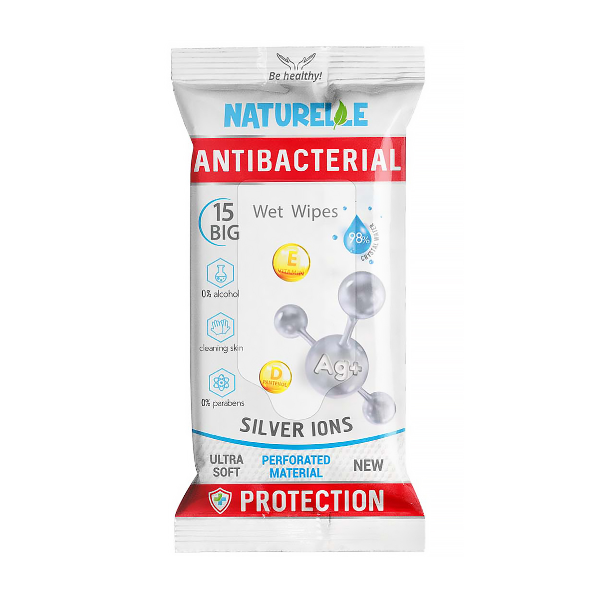 Вологі серветки Naturelle Antibacterial Protection Wet Wipes, 15 шт