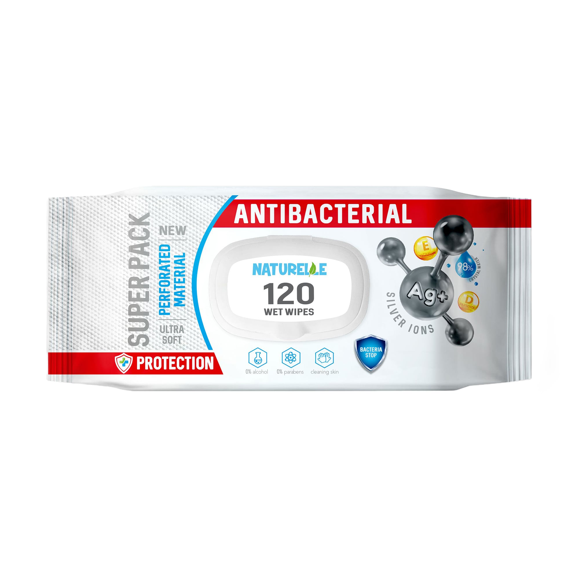 Вологі серветки Naturelle Antibacterial Wet Wipes Travel Pack, 120 шт