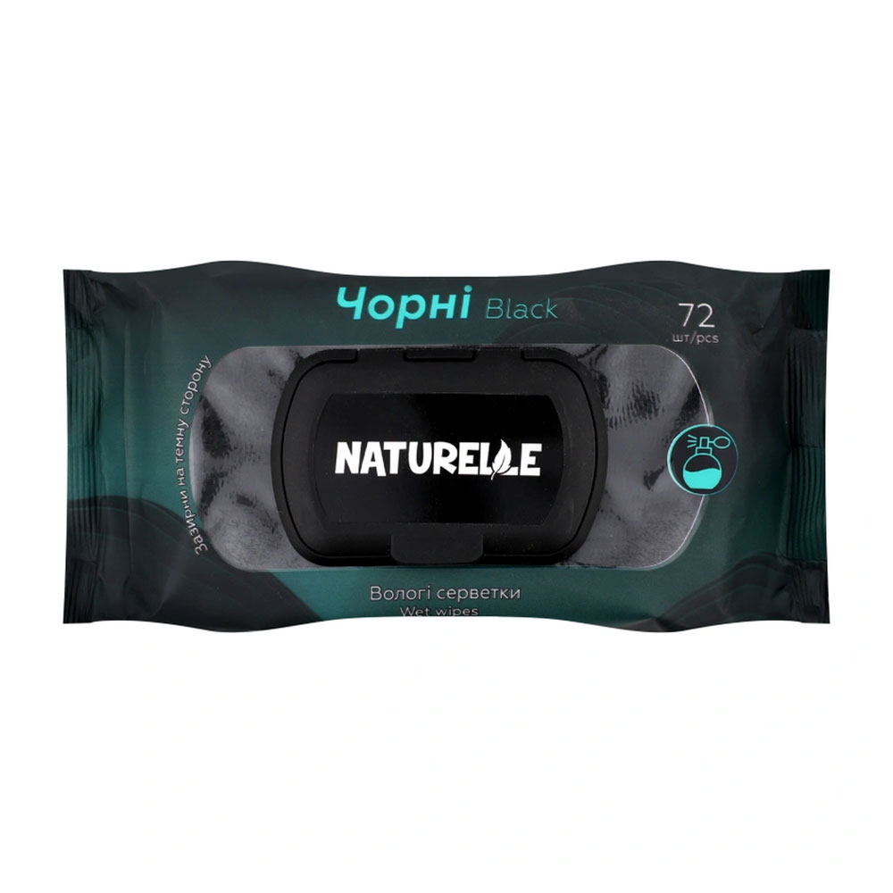 Вологі серветки Naturelle Universal Wet Wipes Classic Black, 72 шт