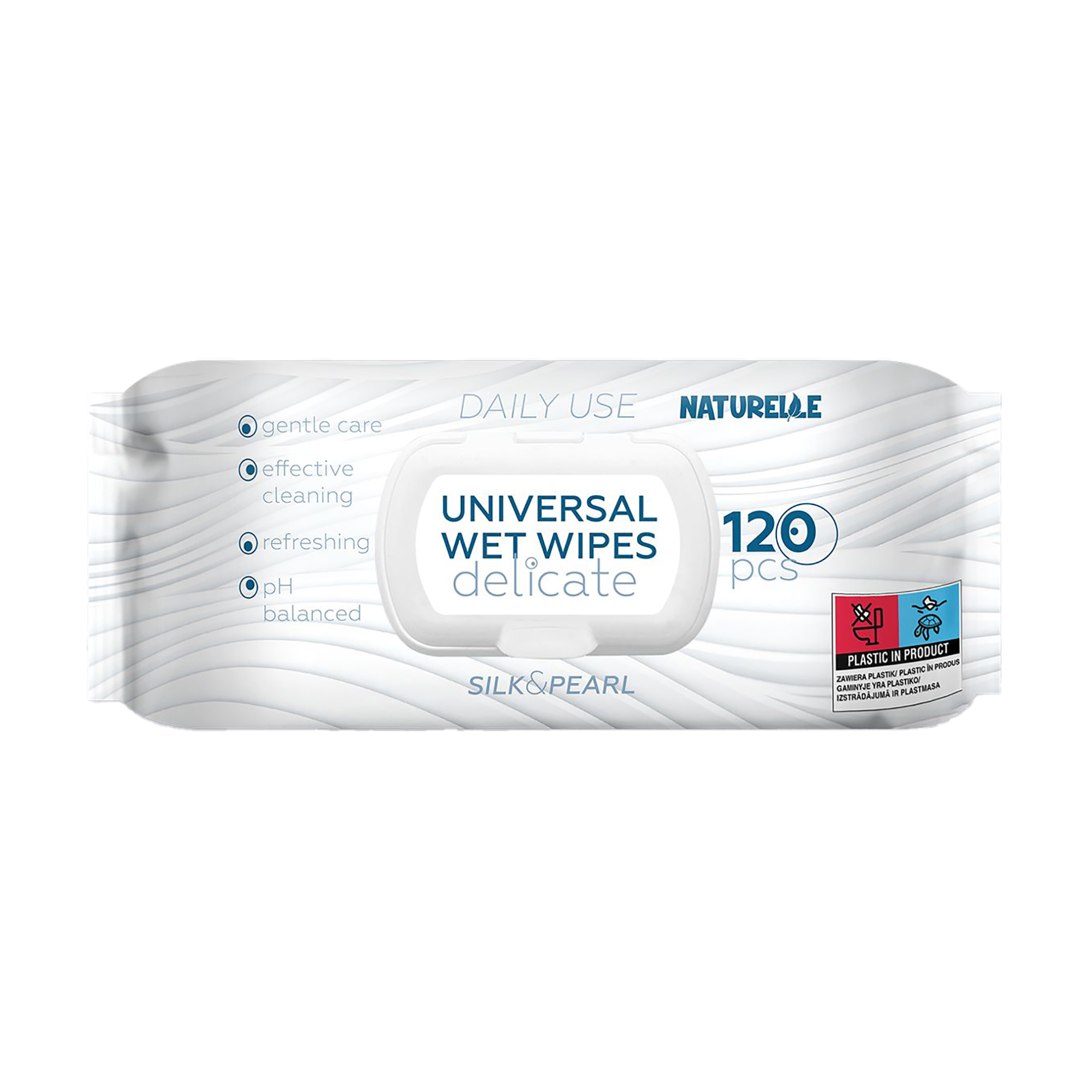 Вологі серветки Naturelle Universal Wet Wipes Delicate Silk &amp; Pearl, 120 шт