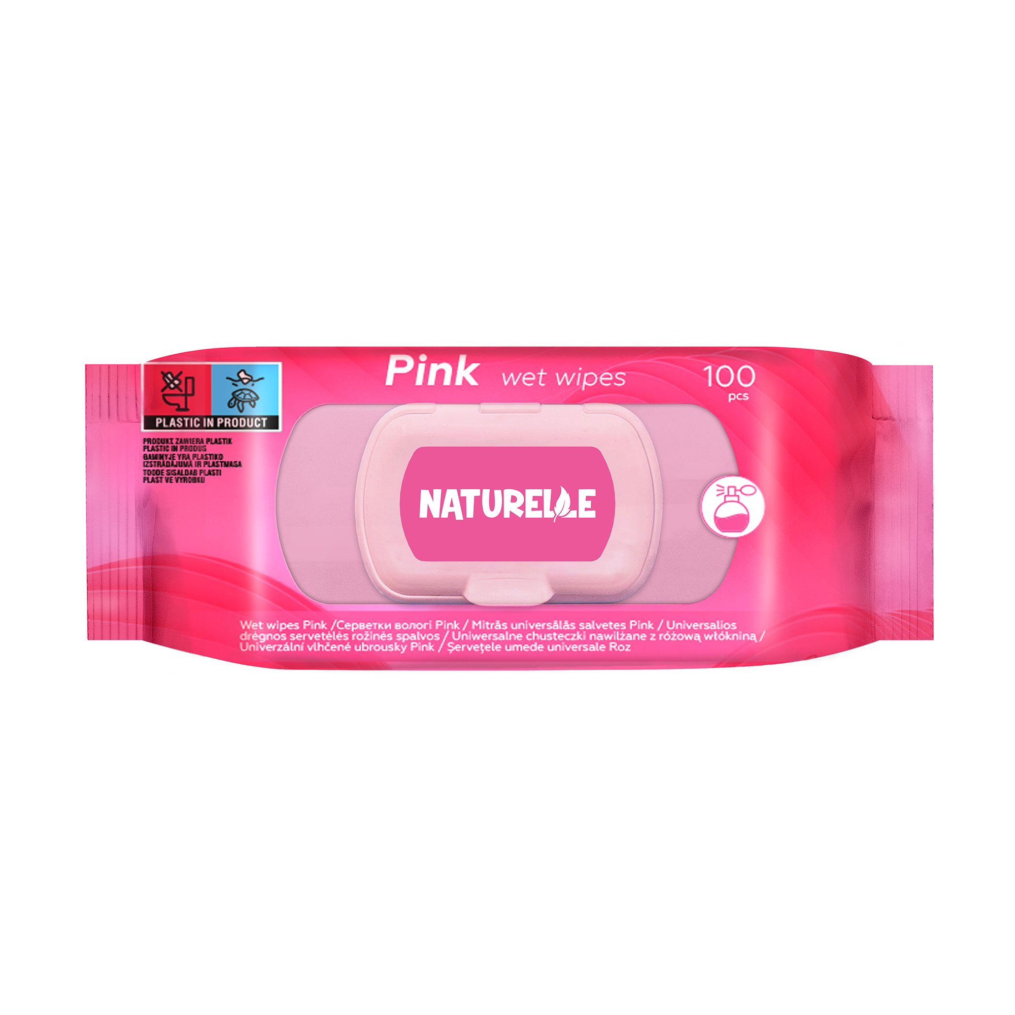 Вологі серветки Naturelle Wet Wipes, Pink, 100 шт