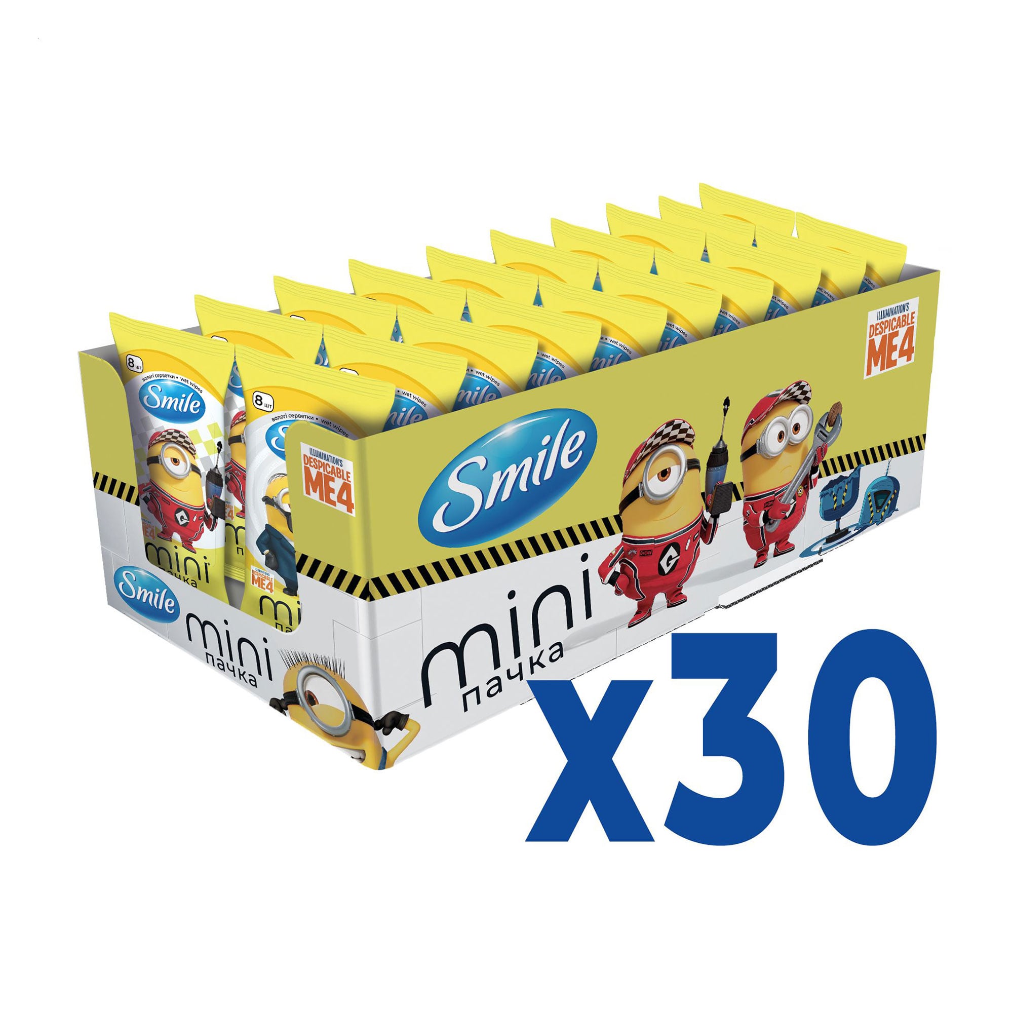Вологі серветки Smile Mini Міньйони, 30*8 шт
