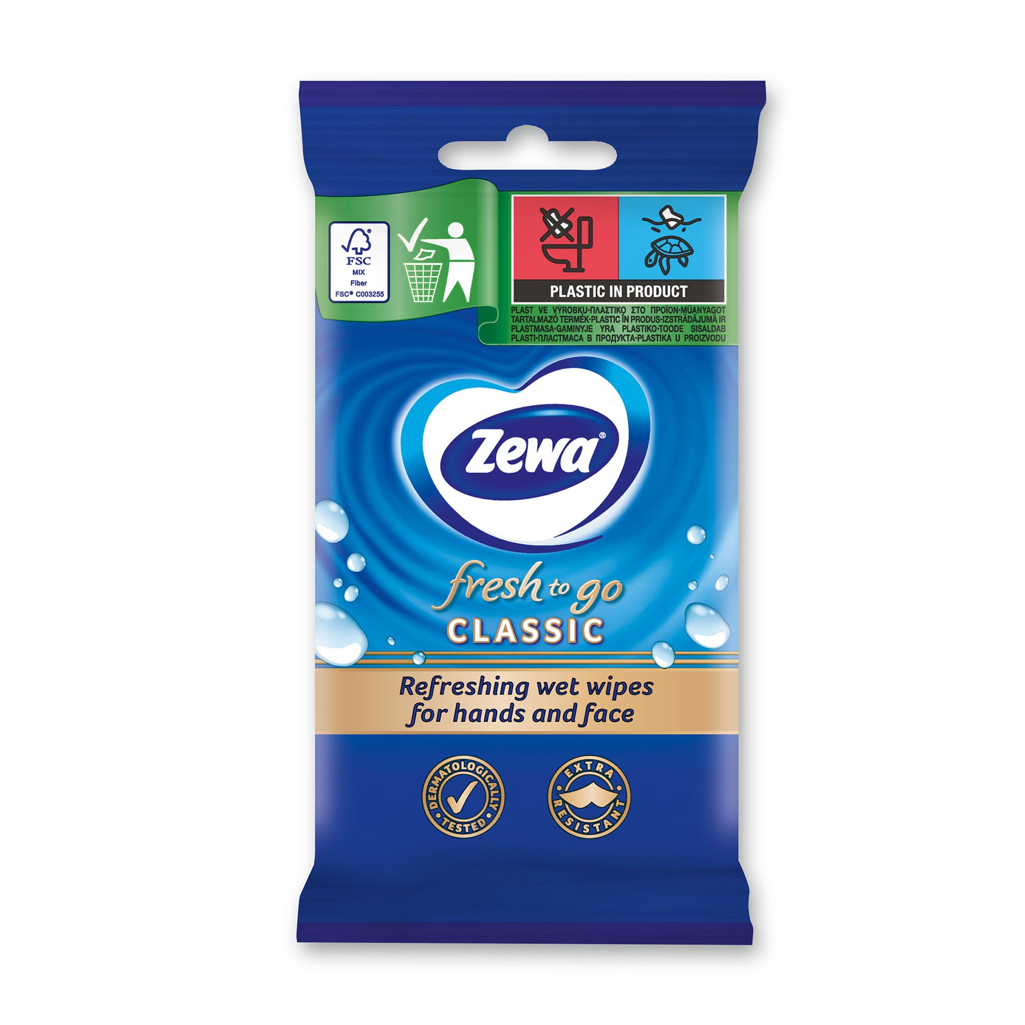 Вологі серветки Zewa Fresh to Go Classic, 10 шт